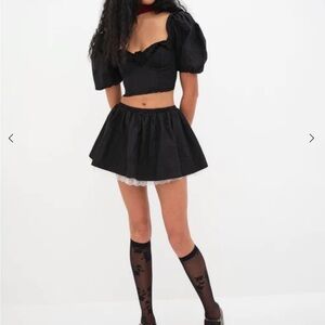 FOR LOVE & LEMONS maye crop top in black rose